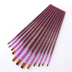 12PCS/Set Fine Nylon Hair Paint Brush Set