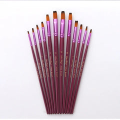 12PCS/Set Fine Nylon Hair Paint Brush Set