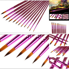 12PCS/Set Fine Nylon Hair Paint Brush Set