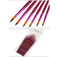 12PCS/Set Fine Nylon Hair Paint Brush Set