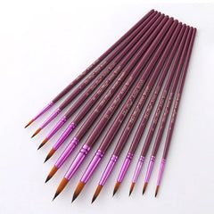 12PCS/Set Fine Nylon Hair Paint Brush Set