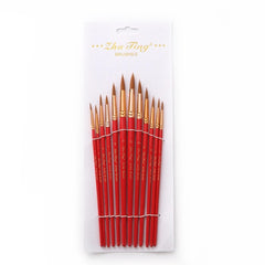 12PCS/Set Fine Nylon Hair Paint Brush Set