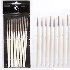 12 Pcs Hook Line Pen Set Nylon Hair Detail Paint Brush Set