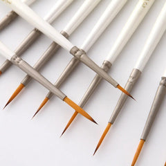 12 Pcs Hook Line Pen Set Nylon Hair Detail Paint Brush Set