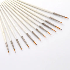 12 Pcs Hook Line Pen Set Nylon Hair Detail Paint Brush Set