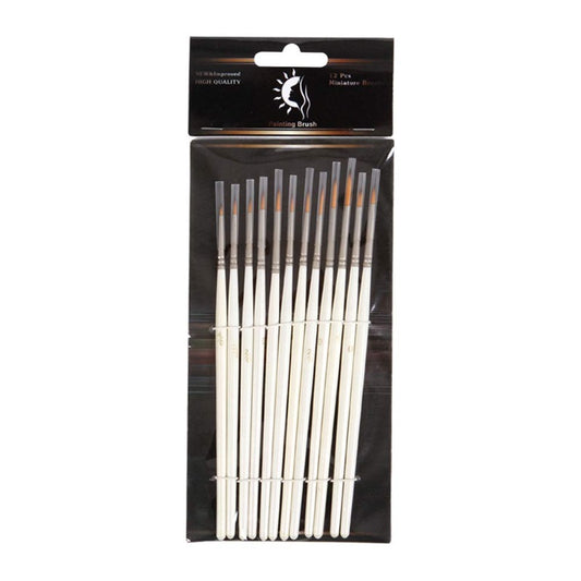 12 Pcs Hook Line Pen Set Nylon Hair Detail Paint Brush Set