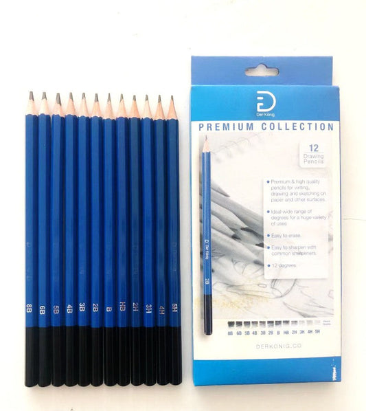 12pcs Sketch Graphite Pencil Set