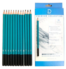 12pcs Sketch Graphite Pencil Set