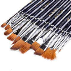 12pcs/set Watercolor Paint Brushes Nylon Hair Painting Brush