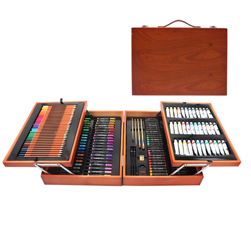 174Pcs Art Sets With Wooden Box Watercolor Pen Sets Crayon Painting Set