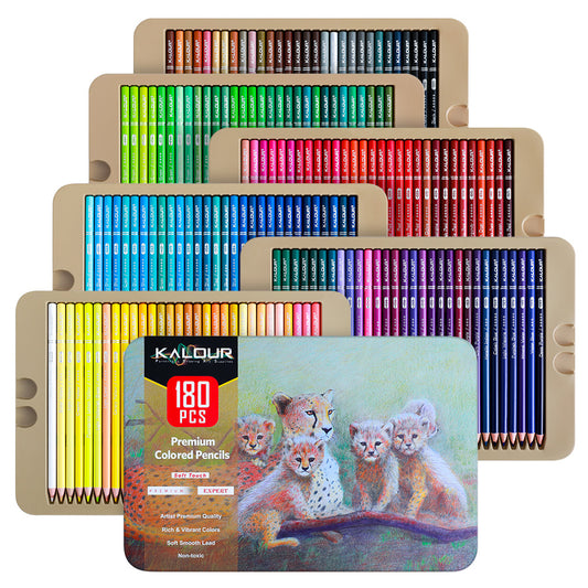 180pcs Set  Professional Colored Pencil Set in Tin Box  With 180 Multi Vivid Colors Oily Lead Wood Pencil Set
