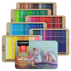 180pcs Set  Professional Colored Pencil Set in Tin Box  With 180 Multi Vivid Colors Oily Lead Wood Pencil Set