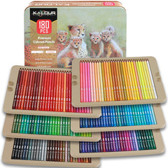 180pcs Set  Professional Colored Pencil Set in Tin Box  With 180 Multi Vivid Colors Oily Lead Wood Pencil Set