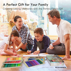180pcs Set  Professional Colored Pencil Set in Tin Box  With 180 Multi Vivid Colors Oily Lead Wood Pencil Set