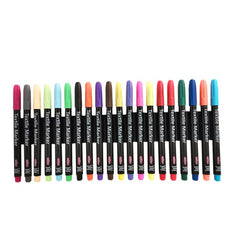20 Colors Fabric Markers Pens Set Non Toxic Indelible Fine Point Textile Marker Pen Set