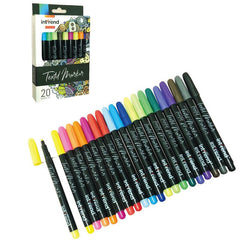 20 Colors Fabric Markers Pens Set Non Toxic Indelible Fine Point Textile Marker Pen Set