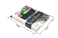 20 Colors Fabric Markers Pens Set Non Toxic Indelible Fine Point Textile Marker Pen Set