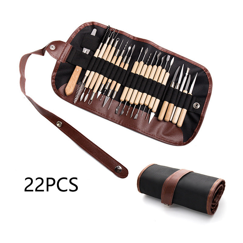 22 pcs set Pottery Tools With Storagebag