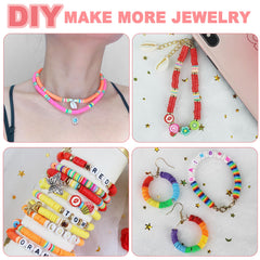 23200 Pcs Clay Beads Bracelet Making Kit 144 Colors 7 Boxes Flat Polymer Beads Set With Pendant Charms Crafts Gifts