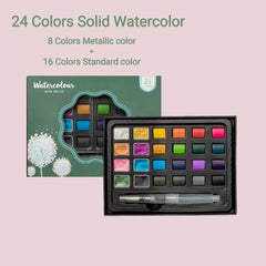 24/36/48/88 Colors Metallic Pearl Solid Watercolor Pigment Set