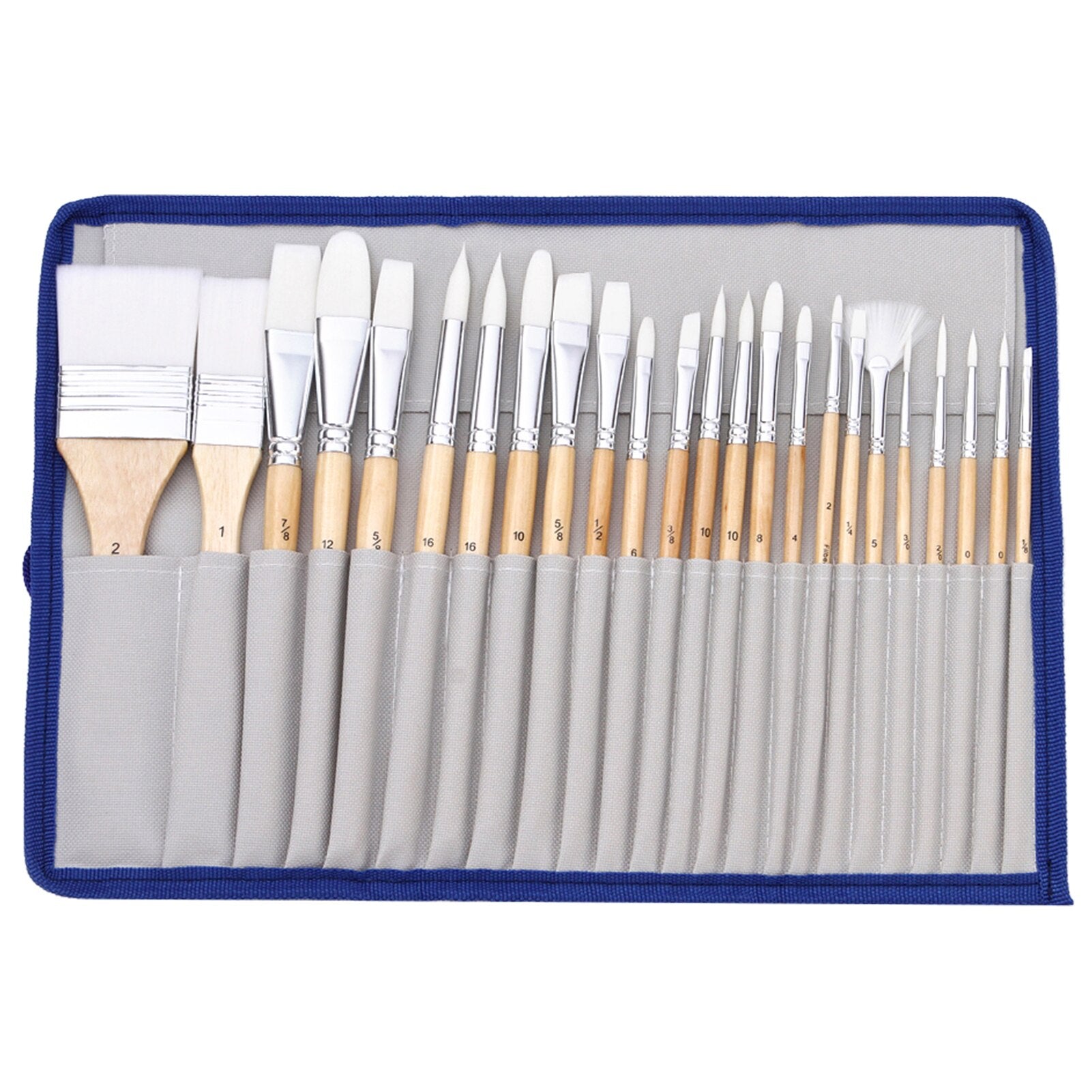 24PCS Paint Brushes Set Kit Artist Professional Nylon Hair Round Brushes With anvas Carry Case