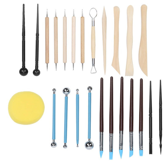 25pcs Ceramic Pottery Tools Set Portable Multipurpose Pottery Clay Tools Set