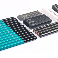 26Pcs Sketch Pencil Set Drawing Set With Charcoal Graphite Stick Eraser Stationery