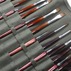 30 Holes Paint Brush Bag Convenient Roll Up Canvas Paint Brush Case