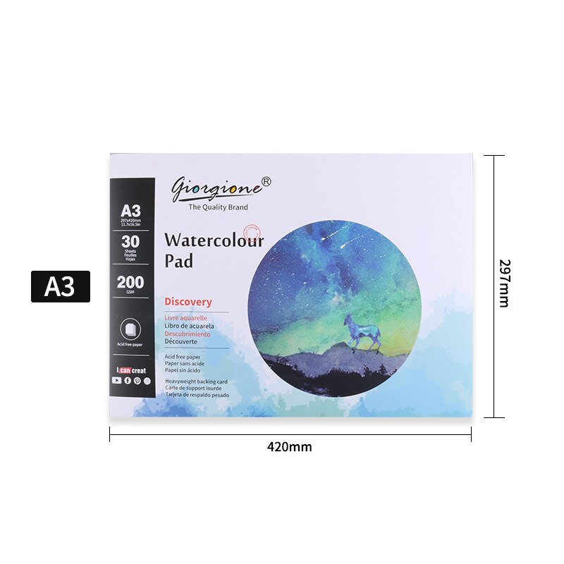 30 Sheets 200g Watercolor Paper Single-sided Glue Professional Art Students Special Painting Watercolor Paper
