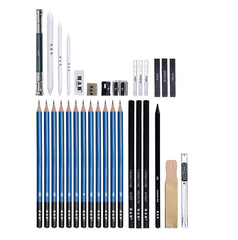 35pcs  Professional Sketching Drawing Pencils Kit Set  With Storage Zipper Bag