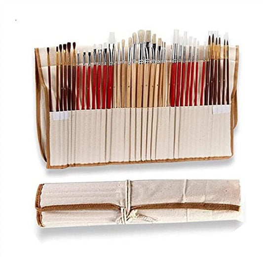 38pcs Paint Brush Set with Canvas Holder