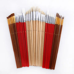 38pcs Paint Brush Set with Canvas Holder