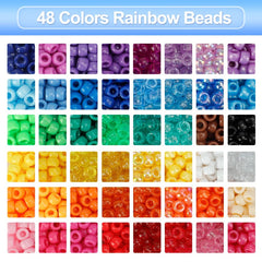 3960pcs Pony Beads Set Friendship Bracelet Making Kit 48 Colors Kandi Beads Set