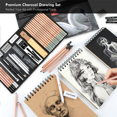 39 pcs Graphite Sketch Pencil Set Sketching and Drawing Pencil Set in Paper Box