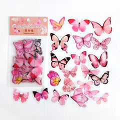 40 Pcs Vintage Butterfly Stickers Set Scrapbook Decoration For Album Journals Planner