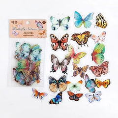 40 Pcs Vintage Butterfly Stickers Set Scrapbook Decoration For Album Journals Planner