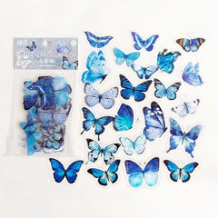 40 Pcs Vintage Butterfly Stickers Set Scrapbook Decoration For Album Journals Planner