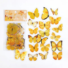 40 Pcs Vintage Butterfly Stickers Set Scrapbook Decoration For Album Journals Planner