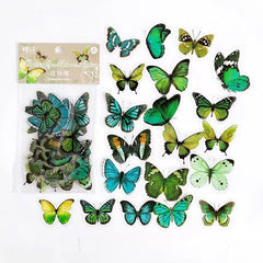 40 Pcs Vintage Butterfly Stickers Set Scrapbook Decoration For Album Journals Planner