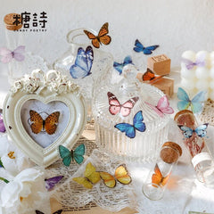 40 Pcs Vintage Butterfly Stickers Set Scrapbook Decoration For Album Journals Planner