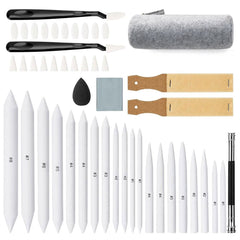 48 Pcs Professional Sketching Set Sketch Drawing Tools With Blending Stumps &amp; Kneaded Eraser