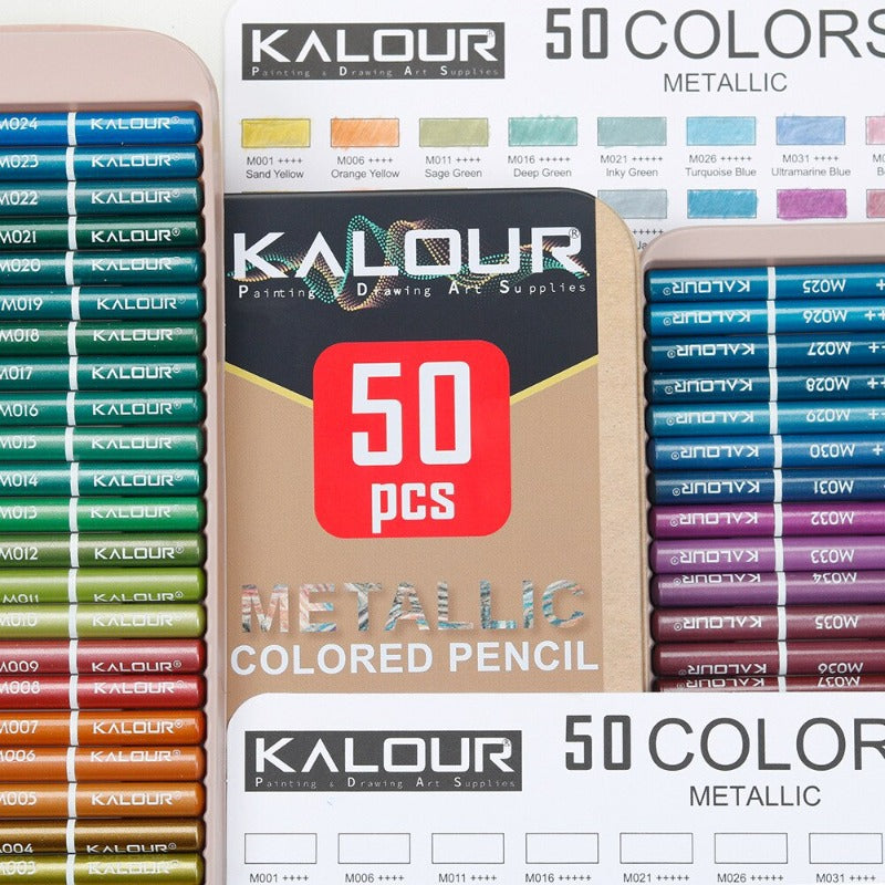 50/100Pcs Metallic Colored Pencil Fine Art Painting Colored Pencil Set