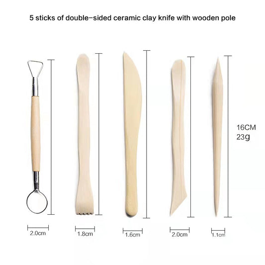5pcs DIY Clay Sculpture Pottery Tools Set