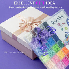Clay Beads Bracelet Making Kit 6000pcs 24 Colors Flat Preppy Beads with Charms