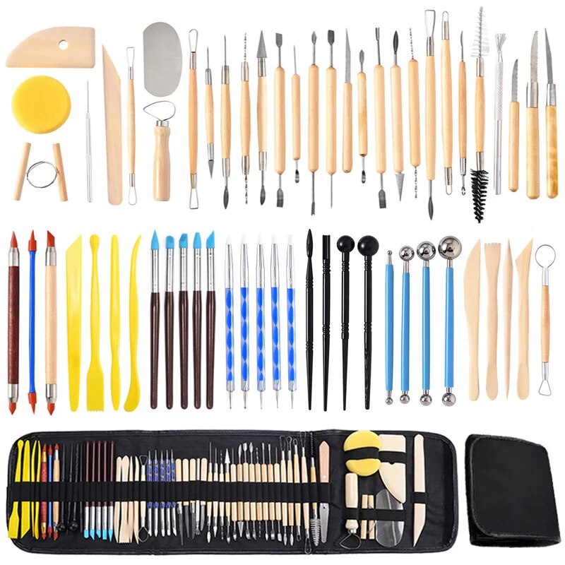 61pcs Set Pottery Clay Tools Modeling Carved Ceramic DIY Tool