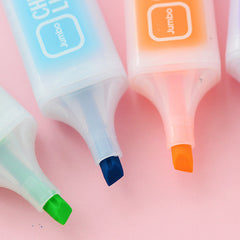 6 Colors Candy Color Highlighter Markers Set Writing Drawing Tool