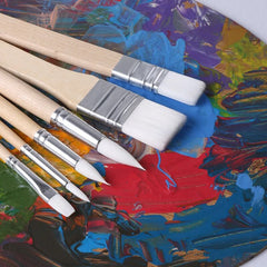 6Pcs Nylon Hair Paint Brushes Set ooden Handle Watercolor Oil Painting Brush
