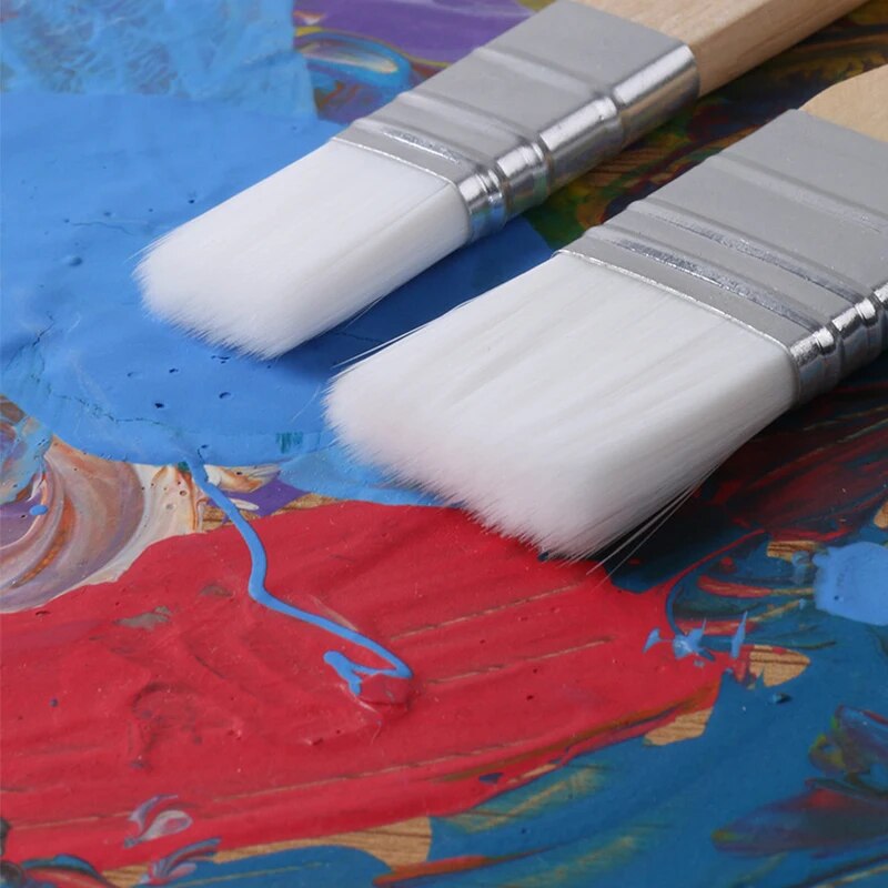 6Pcs Nylon Hair Paint Brushes Set ooden Handle Watercolor Oil Painting Brush