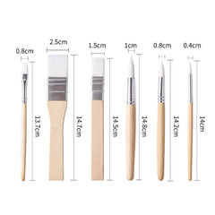 6Pcs Nylon Hair Paint Brushes Set ooden Handle Watercolor Oil Painting Brush