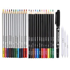71 pcs Set Drawing Sketch Pencils Charcoal Graphite Watercolor Metallic Colored Pencil